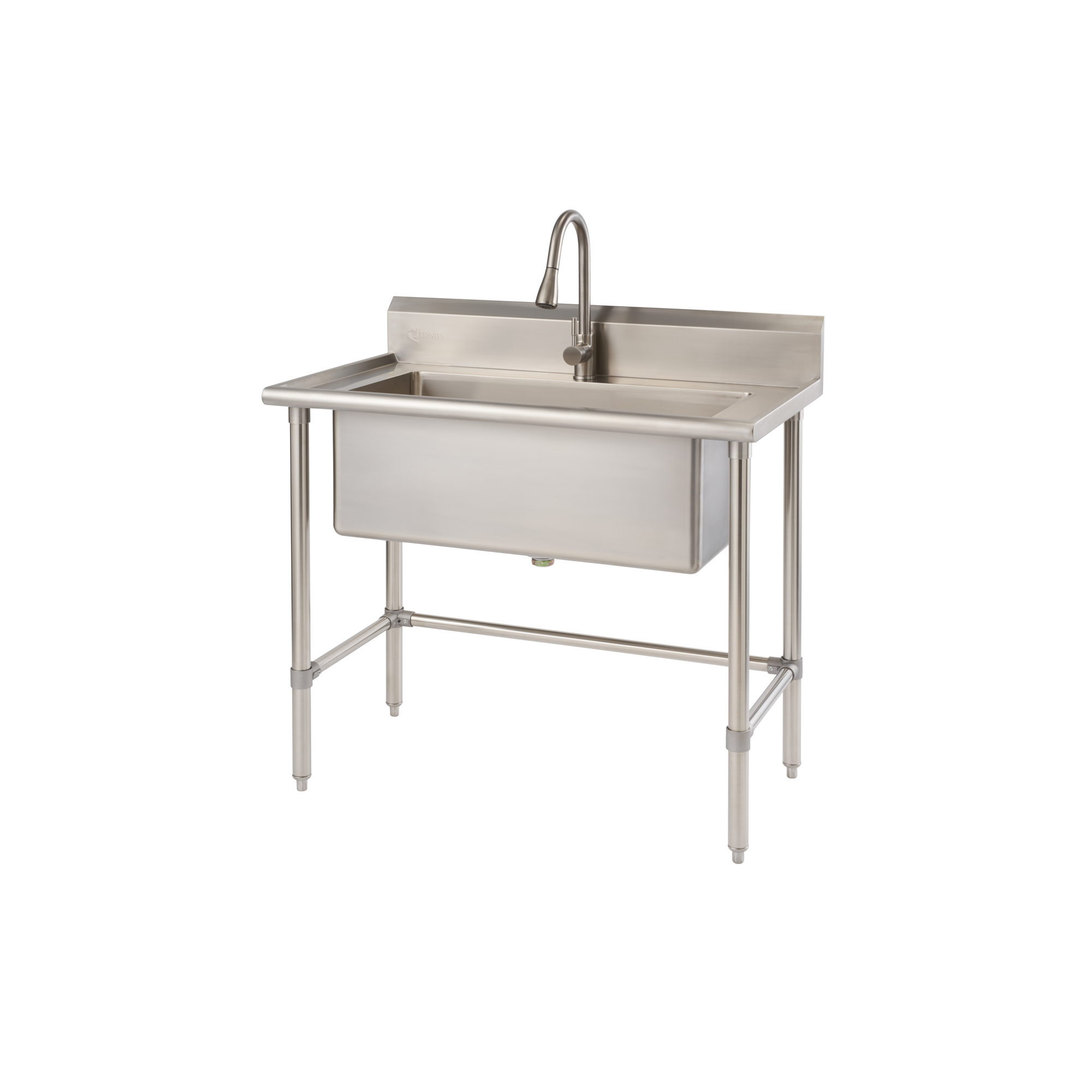 TRINITY Large Stainless Steel Utility Sink w/Pull-out Faucet